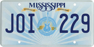 MS license plate JOI229