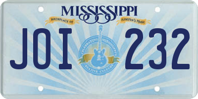 MS license plate JOI232