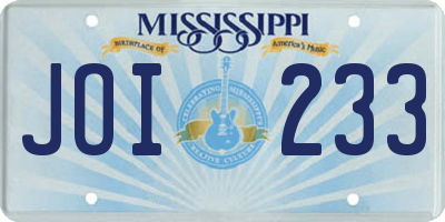 MS license plate JOI233