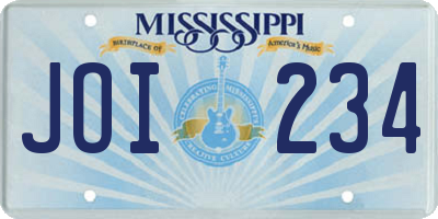 MS license plate JOI234