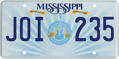 MS license plate JOI235