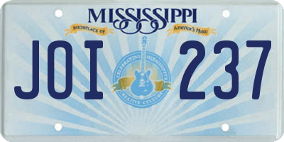 MS license plate JOI237
