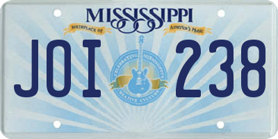MS license plate JOI238