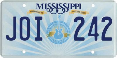 MS license plate JOI242
