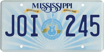MS license plate JOI245