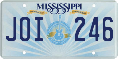 MS license plate JOI246