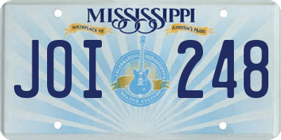 MS license plate JOI248