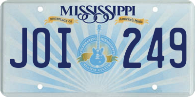 MS license plate JOI249
