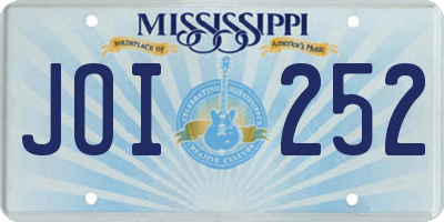 MS license plate JOI252