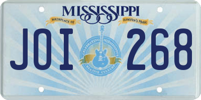MS license plate JOI268
