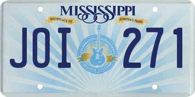 MS license plate JOI271