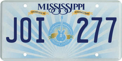 MS license plate JOI277
