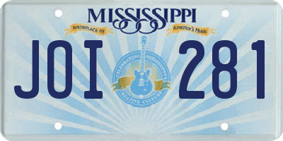 MS license plate JOI281
