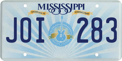 MS license plate JOI283