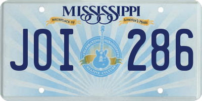 MS license plate JOI286