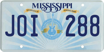 MS license plate JOI288