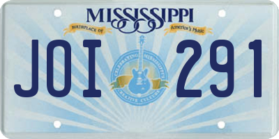 MS license plate JOI291