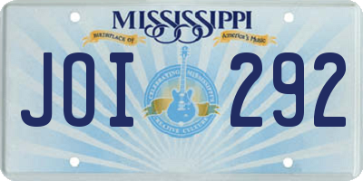 MS license plate JOI292
