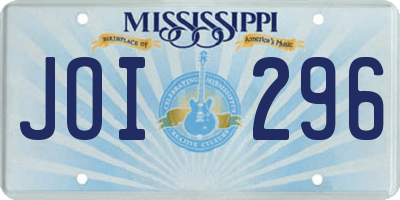 MS license plate JOI296