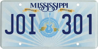 MS license plate JOI301