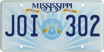 MS license plate JOI302