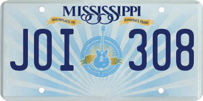 MS license plate JOI308