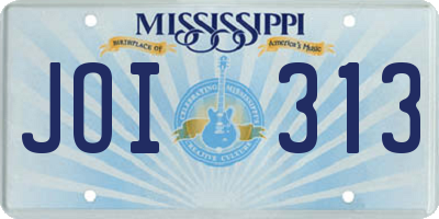 MS license plate JOI313