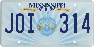 MS license plate JOI314