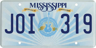 MS license plate JOI319