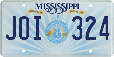 MS license plate JOI324