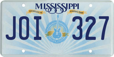 MS license plate JOI327