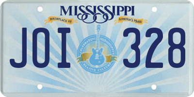 MS license plate JOI328