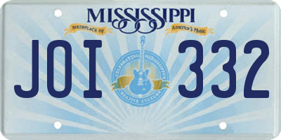 MS license plate JOI332