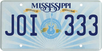 MS license plate JOI333