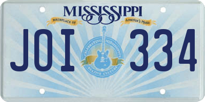 MS license plate JOI334