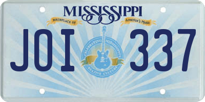 MS license plate JOI337