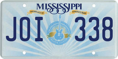 MS license plate JOI338