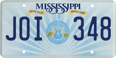 MS license plate JOI348