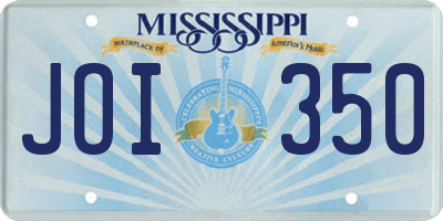 MS license plate JOI350
