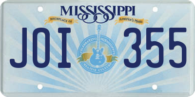 MS license plate JOI355