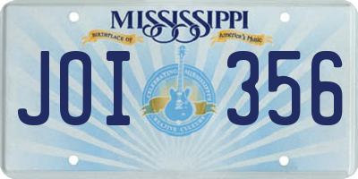 MS license plate JOI356