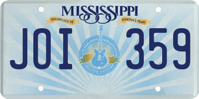 MS license plate JOI359