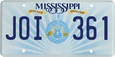 MS license plate JOI361