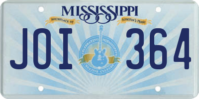 MS license plate JOI364