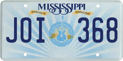 MS license plate JOI368