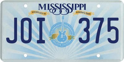 MS license plate JOI375