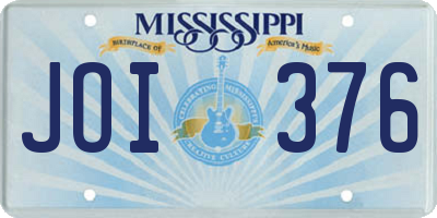 MS license plate JOI376