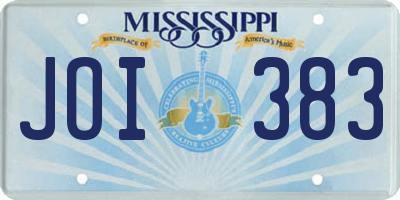 MS license plate JOI383