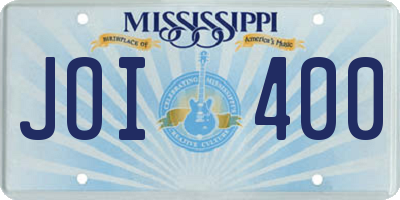 MS license plate JOI400