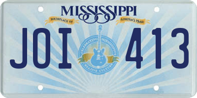 MS license plate JOI413